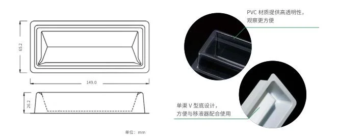 Labware100ml PP 50ml Solution Basins 12-Channel Are Double Side Assorted Colors