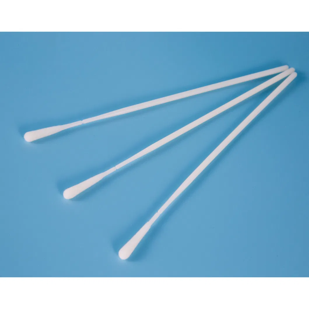 Disposable Throat/Oral Sampler Collection Nasal Swab Nasopharyngeal Sterile Nylon Flocked Swab for Medical Rapid Diagnostic Test