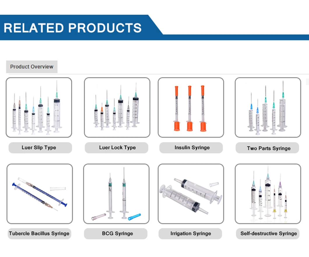 Hot Sale Medical Plastic Syringe in PE or Blister Packing