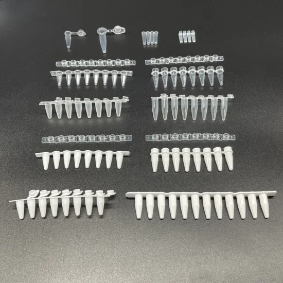 高品質 8 ストリップ PCR チューブ 0.2ml フラップキャップ付き